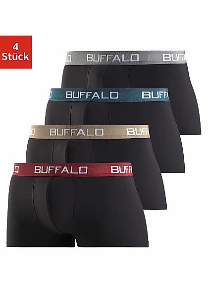 Buffalo Hipster, (Packung, 4 St.), knapp sitzende Boxershorts mit Kontrastb günstig online kaufen