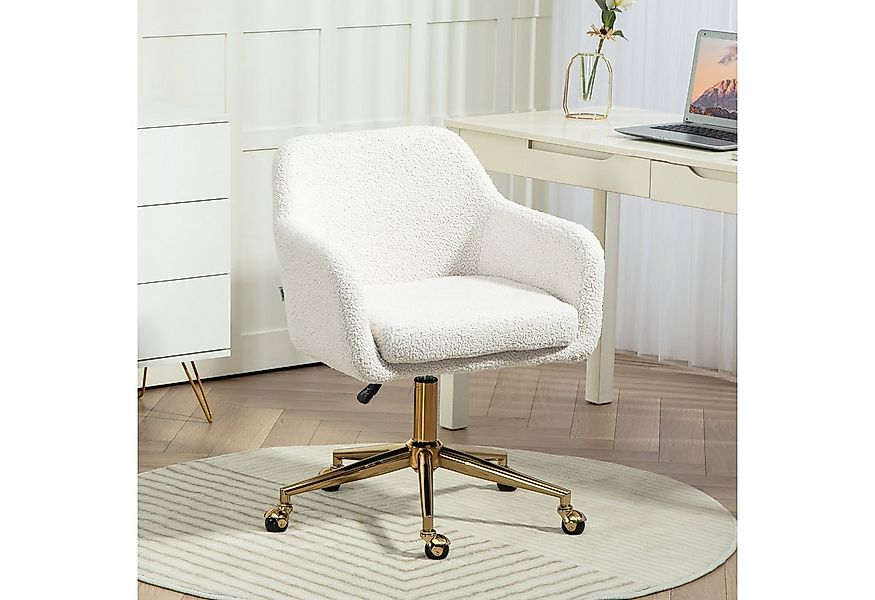 HOMCOM Bürostuhl höhenverstellbar, mit Stahlrahmen, Samtoptik (Drehstuhl, 1 günstig online kaufen