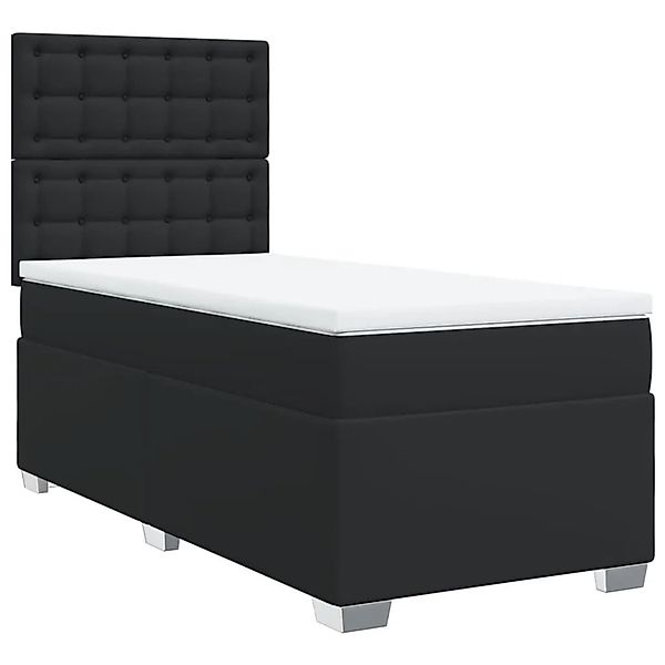 vidaXL Boxspringbett mit Matratze Schwarz 80x200 cm Kunstleder 3292996 günstig online kaufen