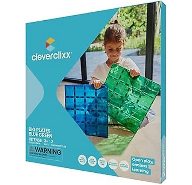 Cleverclixx Cleverclixx Große Grundplatten Blau Grün, 2 Teile Magnetspielba günstig online kaufen