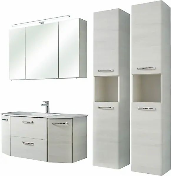 Saphir Badmöbel-Set »Quickset 936 4-teilig, Glaswaschtisch und LED-Spiegels günstig online kaufen