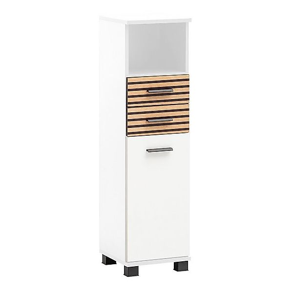 Lomadox Midischrank KANE-80 weiß matt Akustikpaneel Optik Badschrank 30,3x1 günstig online kaufen