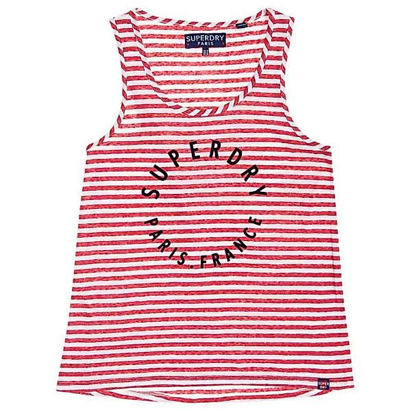 Superdry Coast Stripe Graphic Ärmelloses T-shirt L Nautical Red White Strip günstig online kaufen
