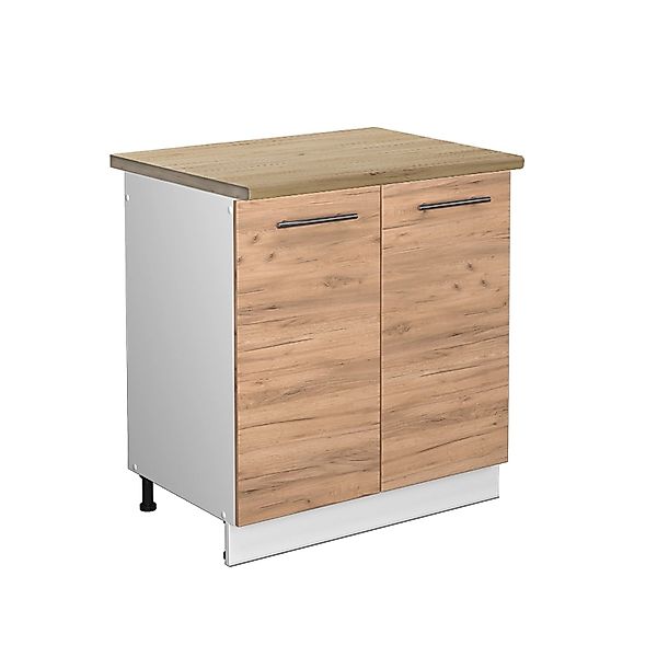 Vicco Spülenunterschrank Fame-Line Goldkraft Eiche/Weiß 80 cm AP Eiche günstig online kaufen