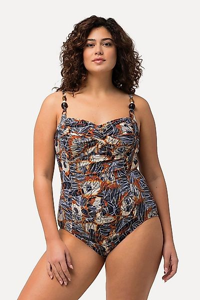 Ulla Popken Badeanzug Badeanzug drapiert Softcups Perlen recycelt günstig online kaufen