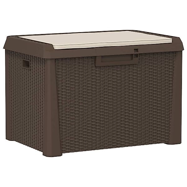 vidaXL Gartenbox Gartentruhe mit Sitzkissen Braun günstig online kaufen