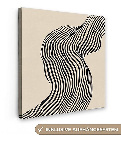 OneMillionCanvasses® Leinwandbild Gewellt - Linien - Abstrakt - Silhouette, günstig online kaufen