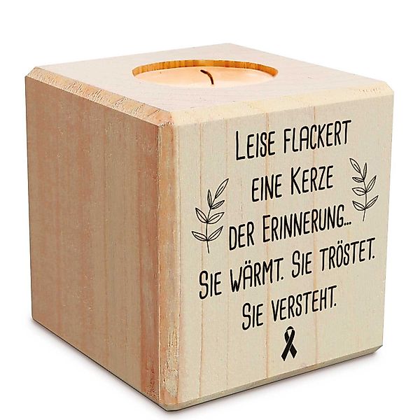 GRAVURZEILE Teelichthalter mit Gravur aus Holz günstig online kaufen