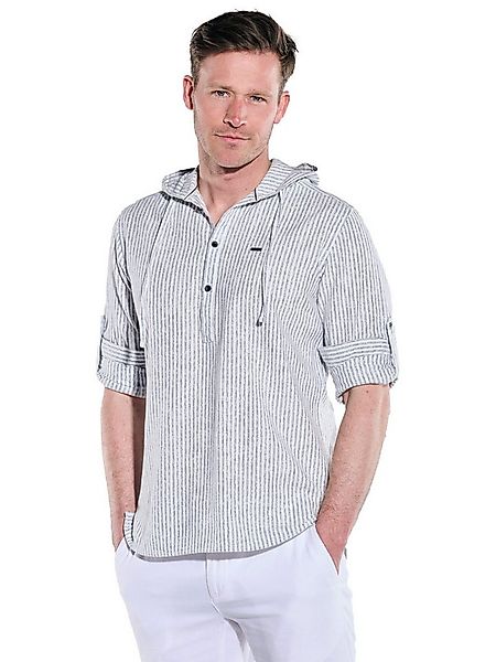Engbers Langarmhemd engbers Herren Langarm-Shirt mit Leinenanteil, Mittelbl günstig online kaufen