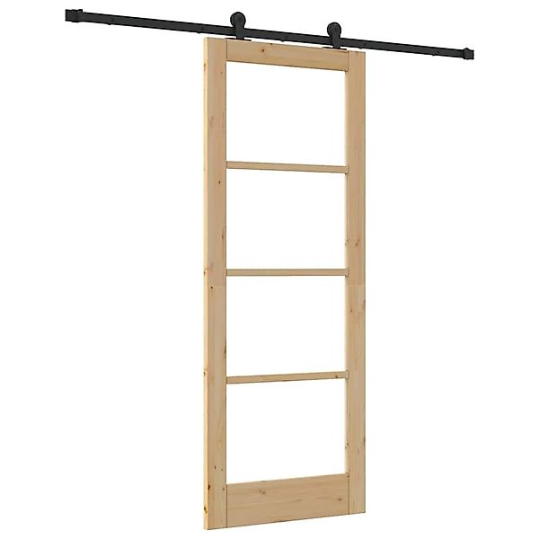 vidaXL Schiebetür ORKDAL Braun 78 x 202 cm Holz und Metall 3332019 günstig online kaufen