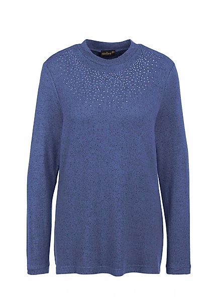 GOLDNER Longpullover "Kurzgröße Weiches Shirt mit Glitzersteinen" Mit tonig günstig online kaufen