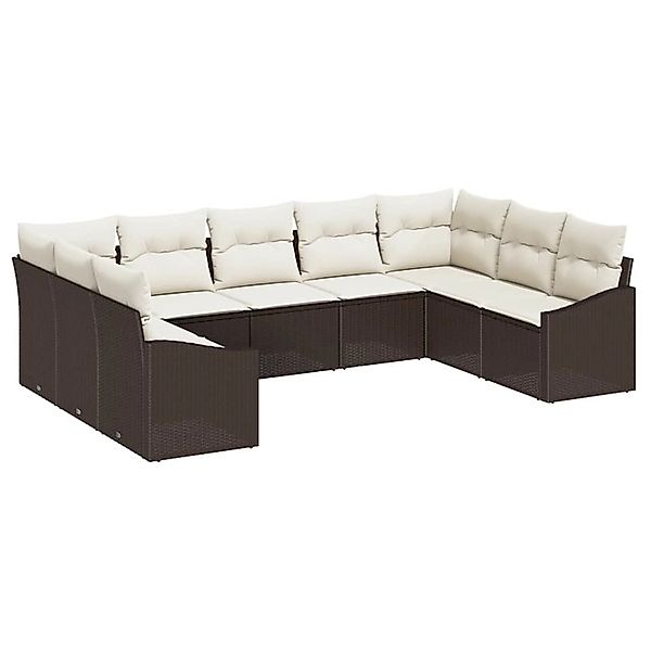 vidaXL Garten-Sofa-Set 9-Tlg Braun Poly Rattan 3346878 günstig online kaufen