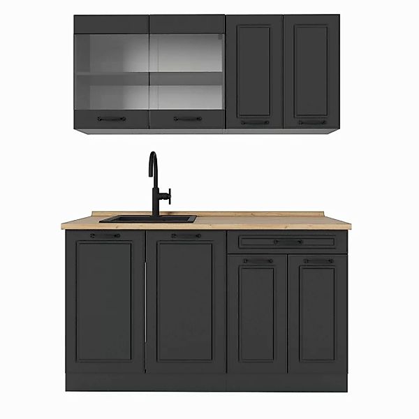 Vicco Küchenzeile R-Line, Anthrazit Landhaus/Anthrazit, 140 günstig online kaufen
