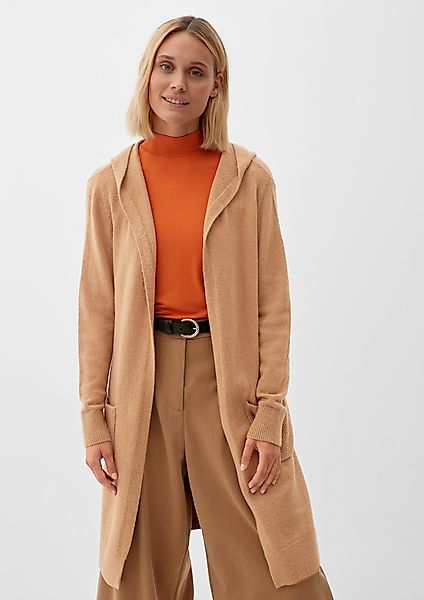 s.Oliver Strickjacke Long-Cardigan mit Kapuze Rippblende günstig online kaufen