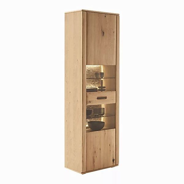 Lomadox Vitrine ANCONA-05 Vitrinenschrank mit LED-Beleuchtung, Eiche teilma günstig online kaufen