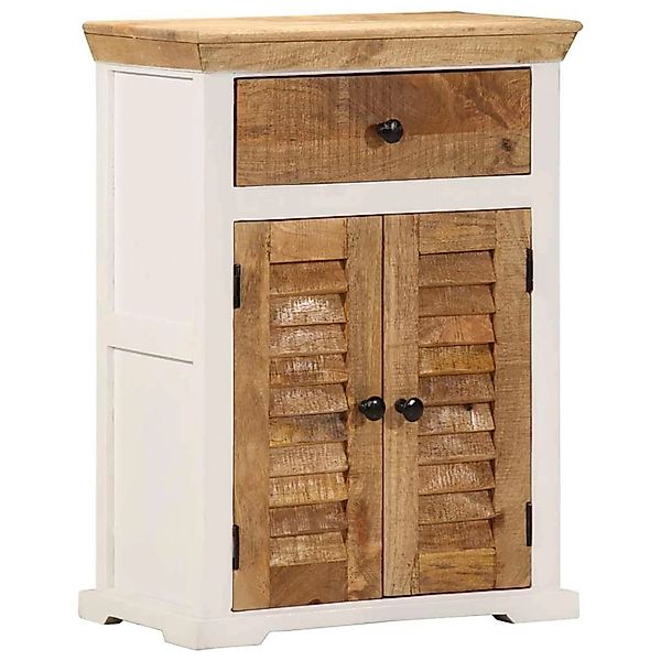 vidaXL Sideboard Weiß und Braun 55x30x73 cm Massivholz Mango 4009374 günstig online kaufen