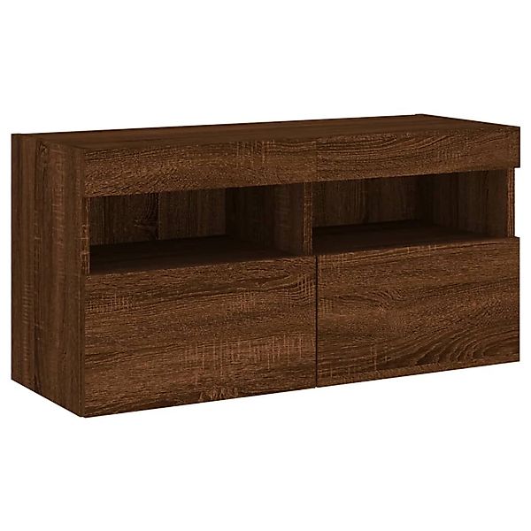 VidaXL TV-Wandschrank mit LED-Leuchten Braun Eichen-Optik 80x30x40 cm günstig online kaufen