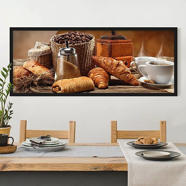 Bild mit Rahmen Küche - Panorama Frühstückstisch günstig online kaufen