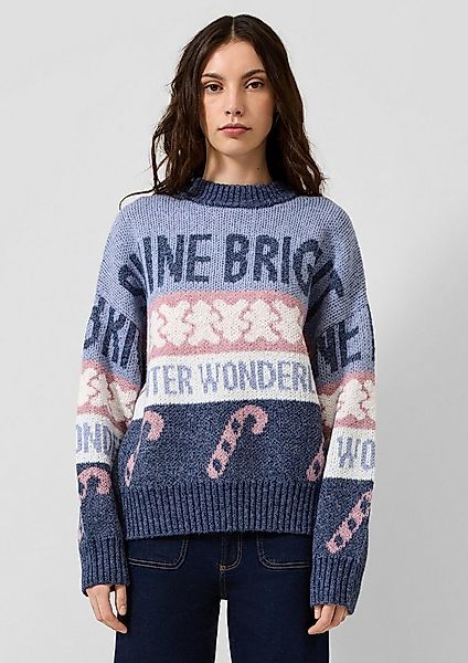 QS Longpullover Strickpullover Weihnachtspullover mit Wolle günstig online kaufen