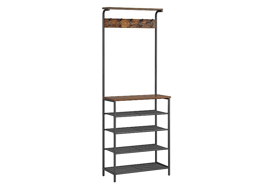 VASAGLE Garderobenständer Garderobe, Schuhregal mit 5 Ebenen, Sitzbank günstig online kaufen