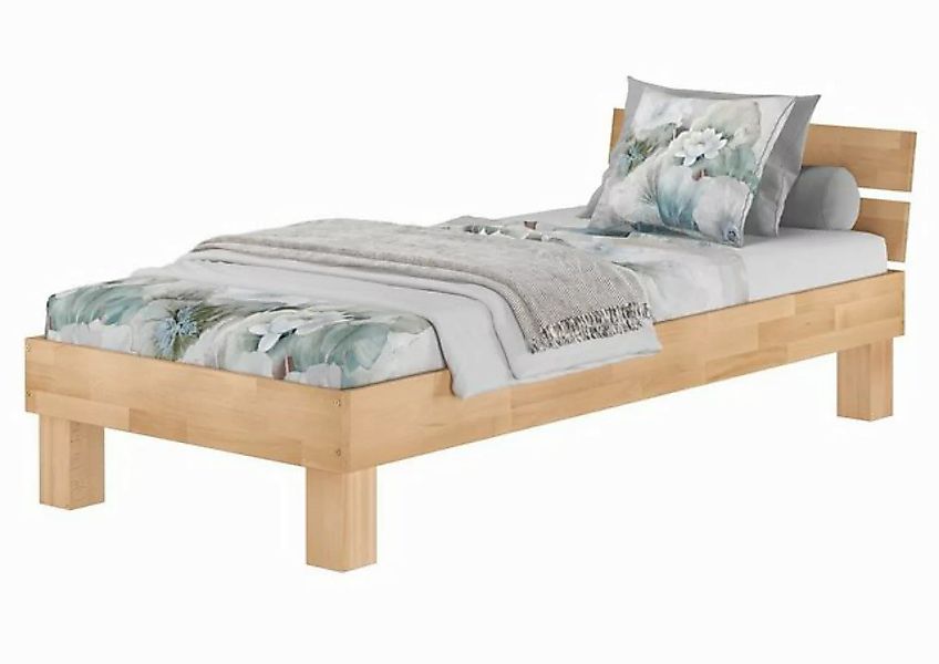 ERST-HOLZ Einzelbett Modernes Überlänge-Einzelbett Buche 100x220, Buchenhol günstig online kaufen