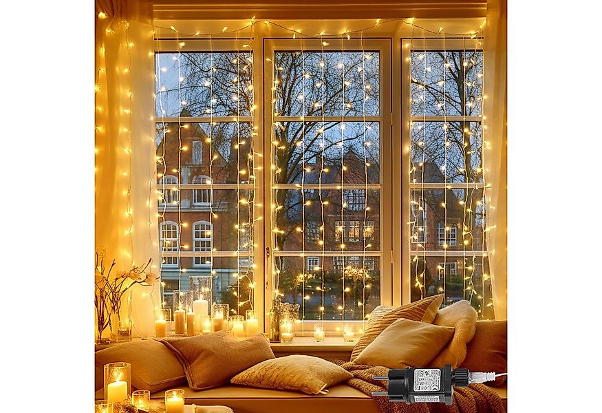 LMaxhome LED-Lichtervorhang 3Mx3M Fenster Weihnachtsfeier Innen Deko Lichte günstig online kaufen