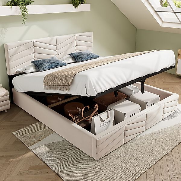 REDOM Polsterbett Doppelbett Bett Stauraumbett Jugendbett günstig online kaufen