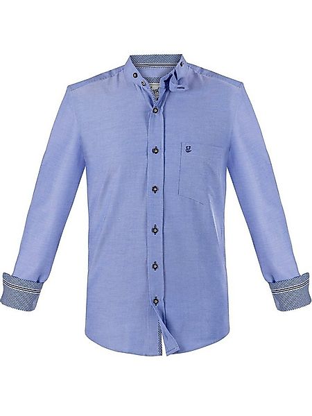 FUCHS Trachtenhemd Hemd Christoph blau mit Stehkragen günstig online kaufen