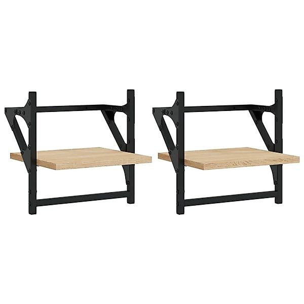 vidaXL Wandregale mit Stangen 2 Stk Sonoma-Eiche 30x25x30 cm 836234 günstig online kaufen