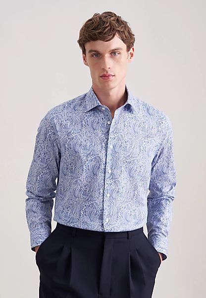 seidensticker Businesshemd "Schwarze Rose" Shaped 1/1 Kentkragen Druck günstig online kaufen