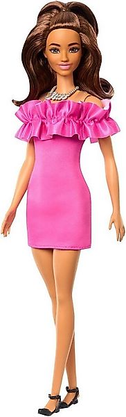 Barbie Anziehpuppe Fashionistas, pinkfarbenes Kleid mit Rüschenärmeln günstig online kaufen