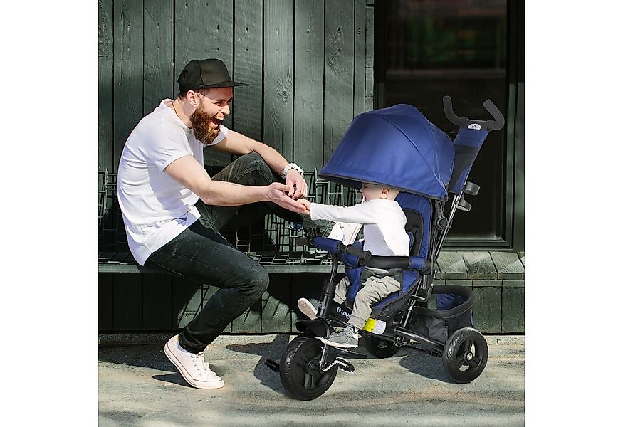 HOMCOM Dreirad 6-in-1-Kinderdreirad für Kinder, Pedal-Schieberad mit Schieb günstig online kaufen