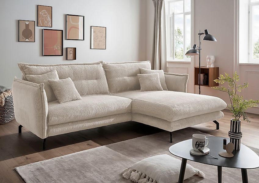 Home affaire Ecksofa "LAVA Breite 255 cm, modern und elegant, aktuelle Kiss günstig online kaufen