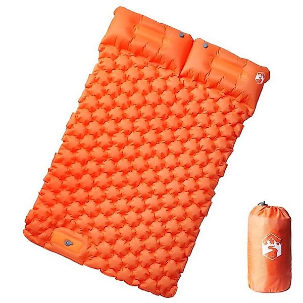 vidaXL Luftbett Doppel-Isomatte mit Kissen Selbstaufblasend Orange Camping günstig online kaufen