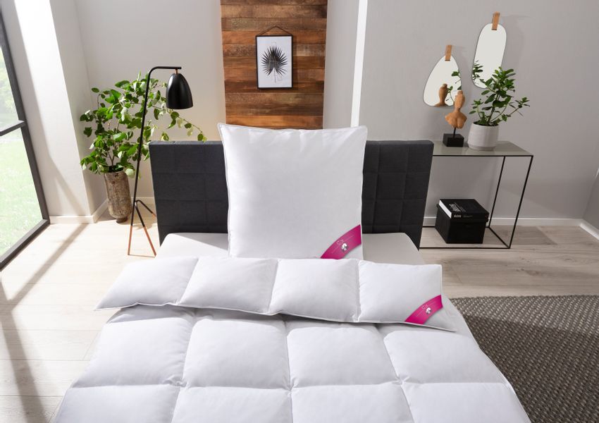 RIBECO Daunenbettdecke "Johanna" extrawarm Füllung 80Daunen20Federn Bezug B günstig online kaufen