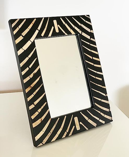 Kleiner Standspiegel Afrika Zebra-Optik Zum Hinstellen Tisch Kommode Kokosn günstig online kaufen