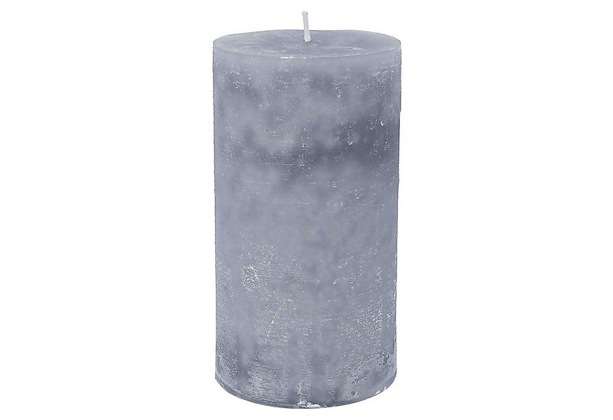 B&S Stumpenkerze Stumpenkerze durchgefärbt frostgrau 15 x Ø 8 cm günstig online kaufen