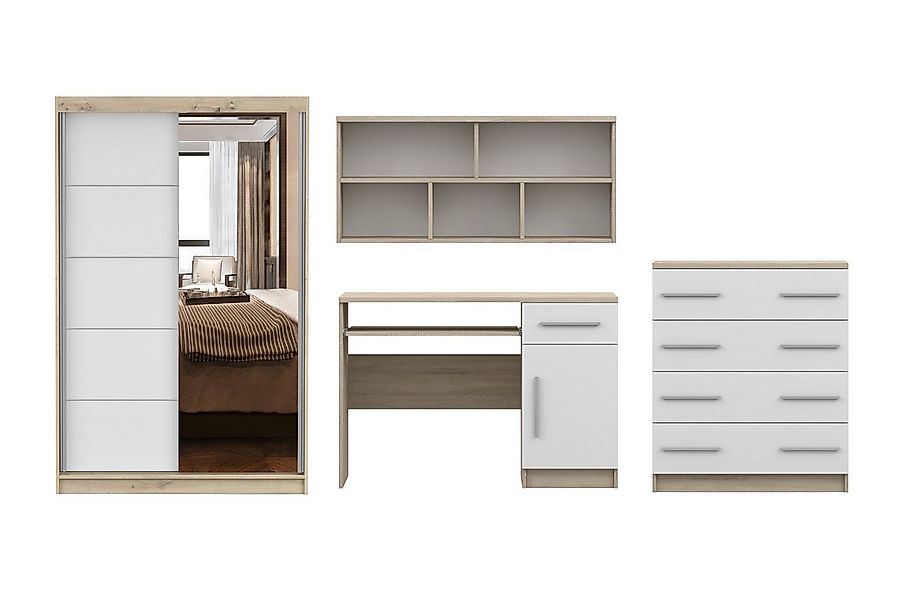 Deine Möbel 24 Jugendzimmer-Set TILL PLUS 05 Möbel Set in Weiß Matt oder Ei günstig online kaufen