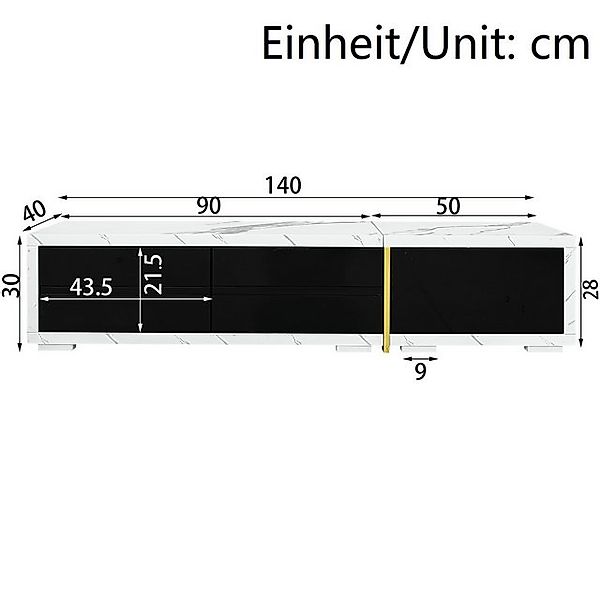 Odikalo TV-Schrank Lowboard TV-Bank Fernsehtisch Variable Länge140-260Drehb günstig online kaufen