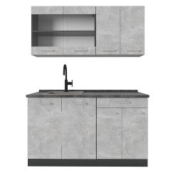 Vicco Küchenzeile R-Line, Beton/Anthrazit, 140 cm günstig online kaufen