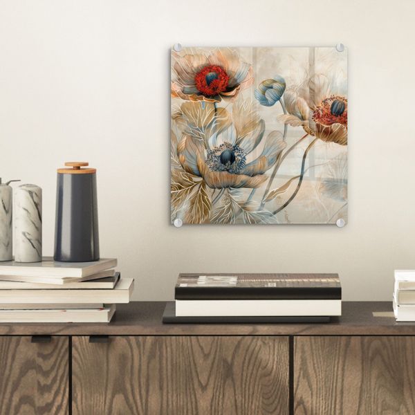 MuchoWow Acrylglasbild Blumen - Beige - günstig online kaufen