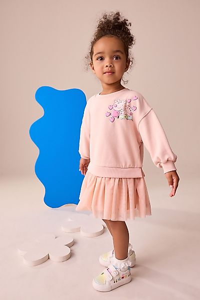 Next Tüllkleid Sweatkleid mit Mesh, Peppa günstig online kaufen