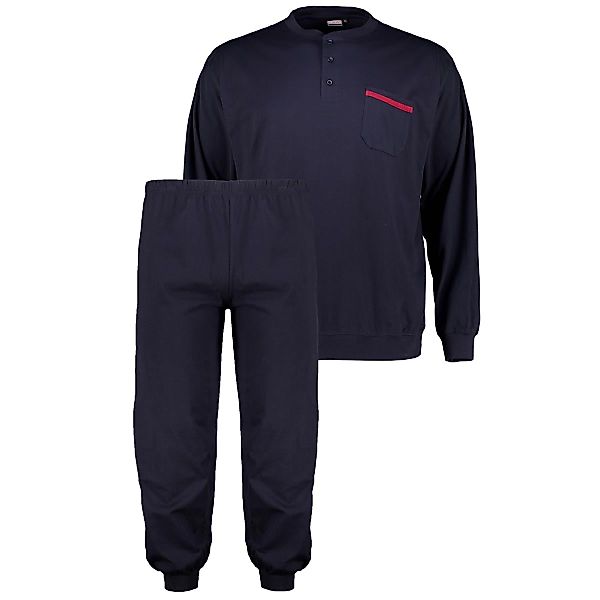 ADAMO Langer Pyjama mit Henleykragen Farbe dunkelblau Größe: 8XL günstig online kaufen