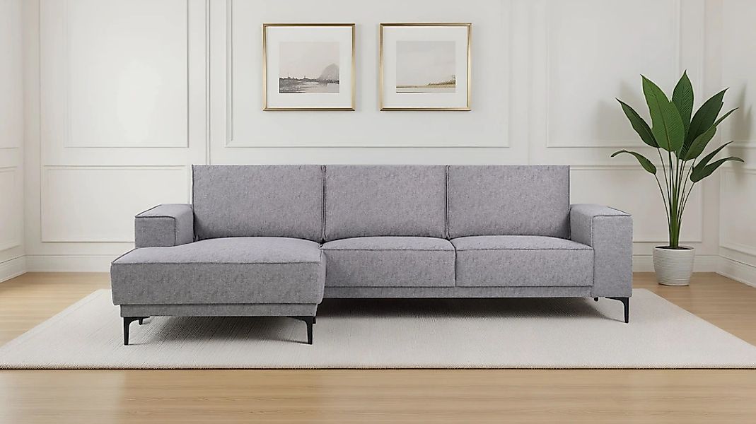 OTTO home Ecksofa "Polsterecke Oland, Struktur, Flachgewebe, Luxus-Microfas günstig online kaufen