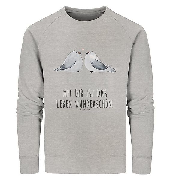 Mr. & Mrs. Panda Longpullover Turteltauben Liebe Größe S - Heather Grey - G günstig online kaufen