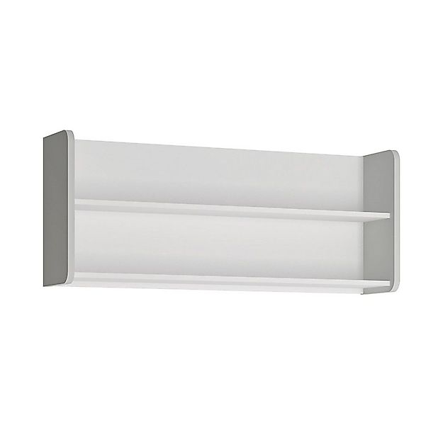 Lomadox Wandregal FLINT-129, Bücherregal, Wandboard, weiß mit grau, 118x48x günstig online kaufen