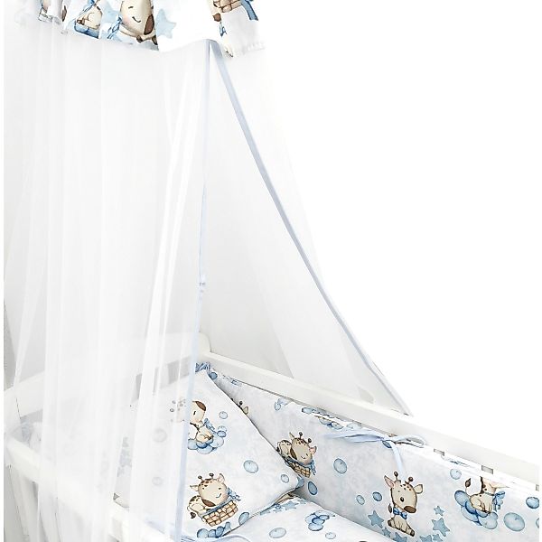 Baby-Delux Babybettwäsche Baby Wiegenset Giraffe Blau, günstig online kaufen