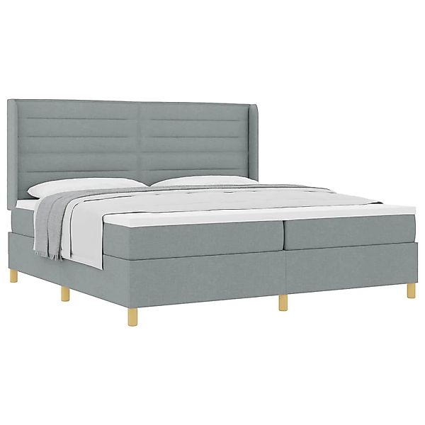 vidaXL Boxspringbett mit Matratze Hellgrau 200 x 200 cm Stoff 3341791 günstig online kaufen