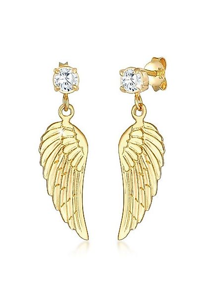 Nenalina Paar Ohrstecker Flügel Glücksbringer Zirkonia Hänger 925 Silber, F günstig online kaufen
