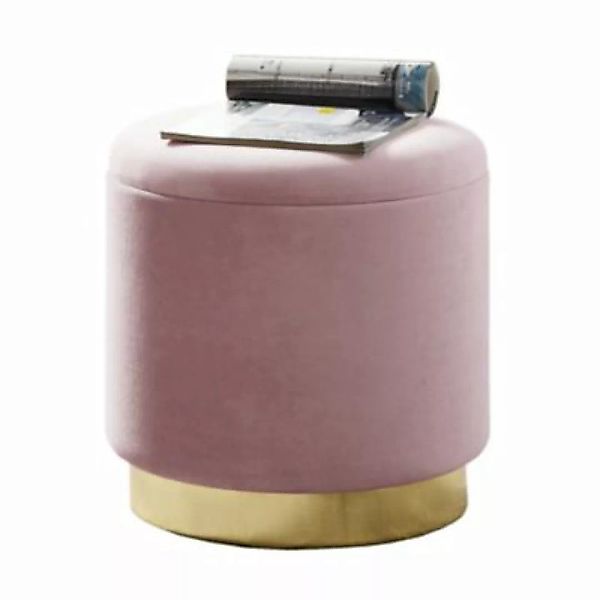Zedelmaier Sitzhocker mit Stauraum rund Samt (ZD37) pink günstig online kaufen